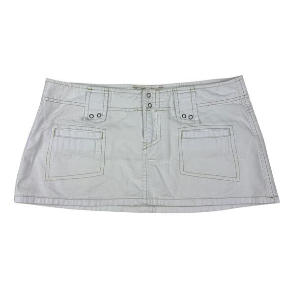 Forever 21 Vintage Y2K White Denim Micro Mini Skirt M - Picture 1 of 4